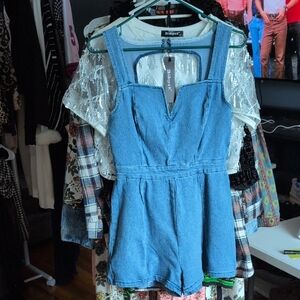 Blue Denim Romper By Jealous Tomato